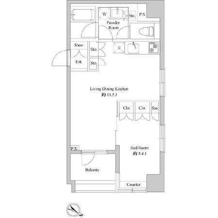 ドゥーエ日本橋浜町の物件間取画像